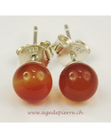 Cornaline boucles d'oreille clous