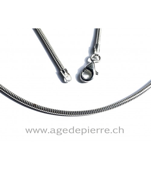 Chaîne (S) serpent fine avec fermoir en argent 925 rhodier