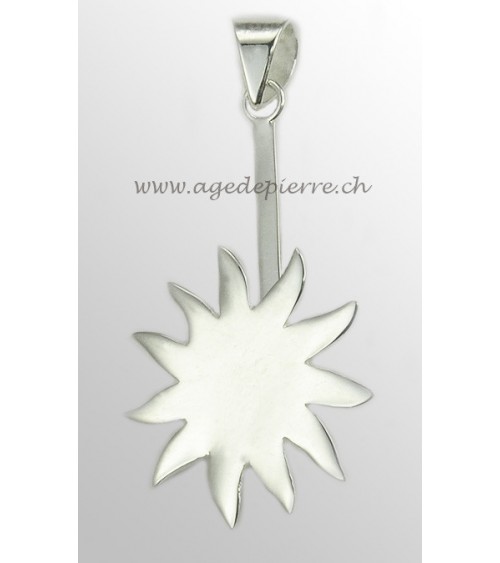 Pendentif argent donut soleil l'Âge de pierre Vevey
