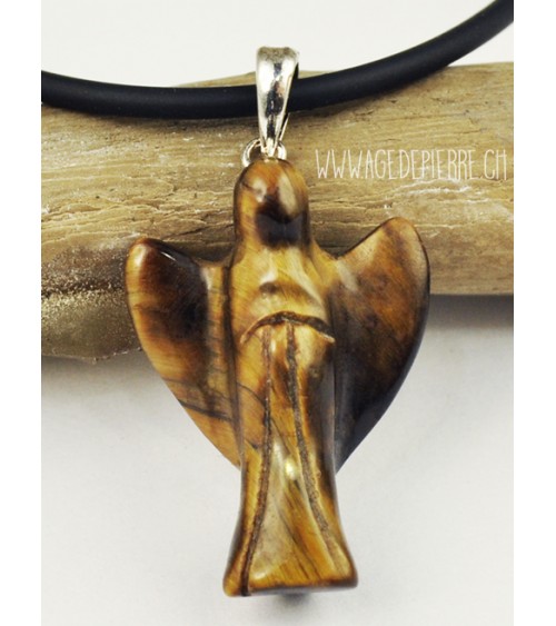 Pendentif ange en oeil de tigre