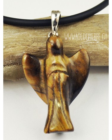 Pendentif ange en oeil de tigre