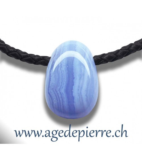 Agate bue lace pendentif l'Âge de pierre Vevey