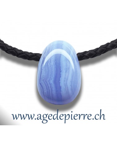 Agate bue lace pendentif l'Âge de pierre Vevey