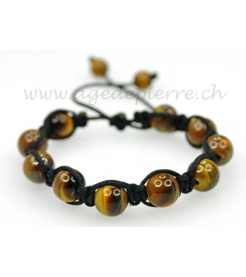 Bracelet shamballa oeil-de-tigre