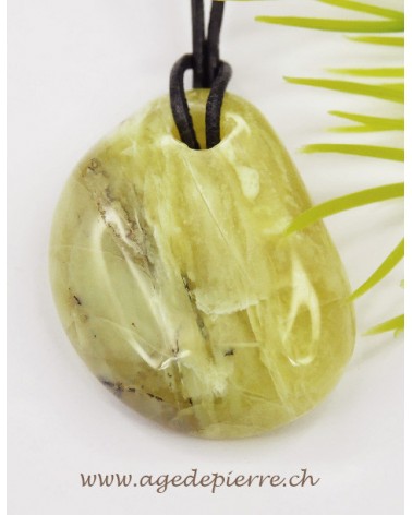 Opale jaune galet pendentif