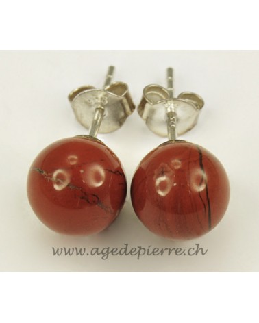 jaspe rouge boucles d'oreille