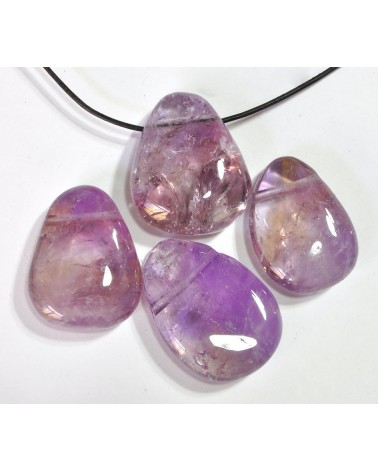 Amétrine galet percé pendentif
