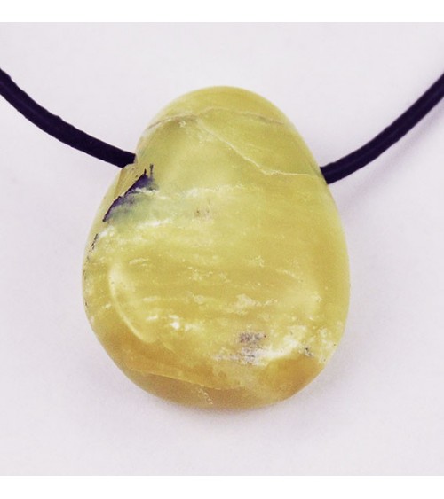 Opale jaune galet pendentif