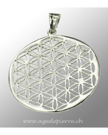 Pendentif fleur de vie en argent l'Âge de pierre Vevey