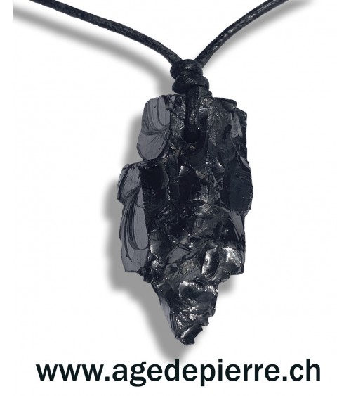 Shungite pendentif pierre percée l'Âge de pierre