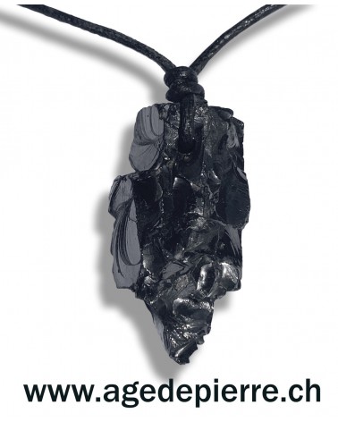 Shungite pendentif pierre percée l'Âge de pierre