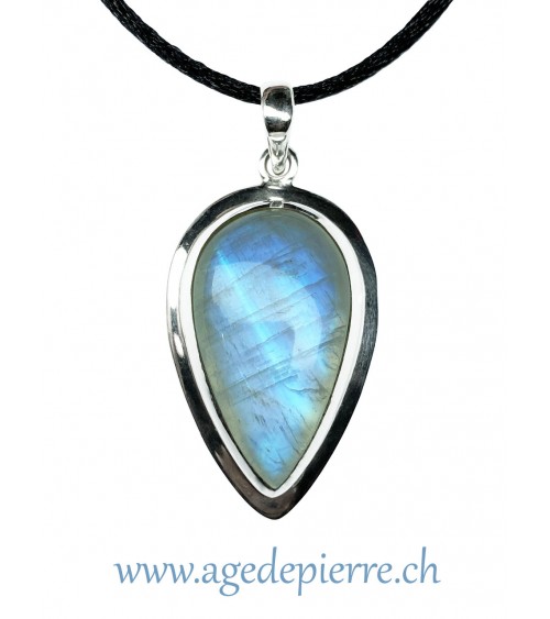 Labradorite blanche en pendentif
