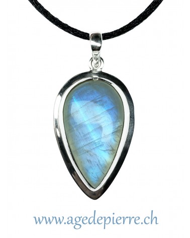 Labradorite blanche en pendentif