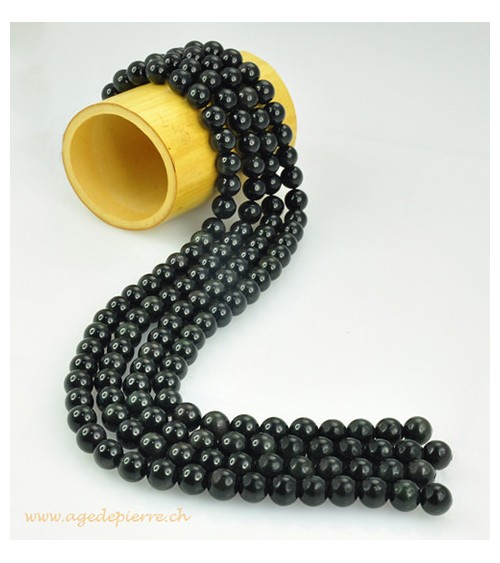 Obsidienne oeil céleste rang de perles