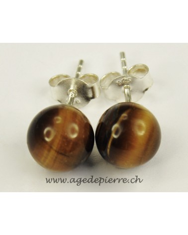 Oeil de tigre boucles d'oreille clous