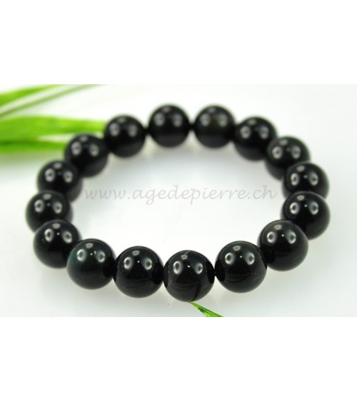 Obsidienne oeil céleste bracelet avec perles de 12mm