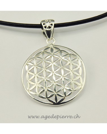 Pendentif fleur de vie en argent l'Âge de pierre Vevey