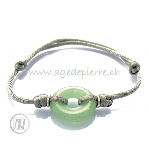 Bracelet en  aventurine verte donut (pi)