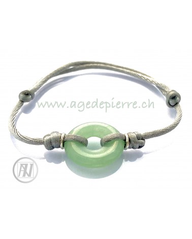 Bracelet en  aventurine verte donut (pi)