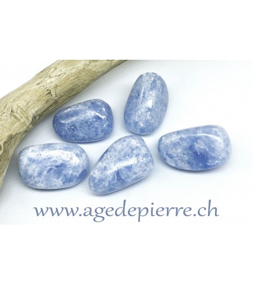 Calcite bleue galet rond