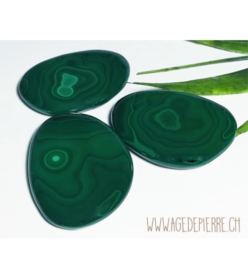 Malachite galet plat