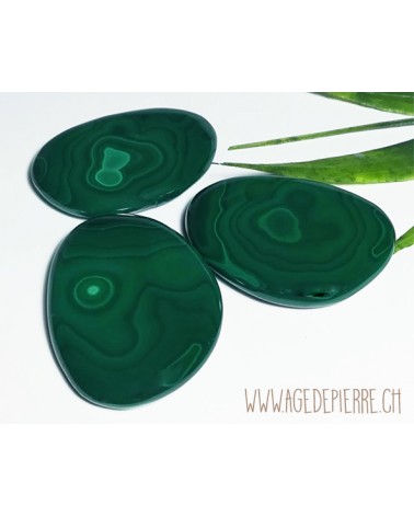 Malachite galet plat