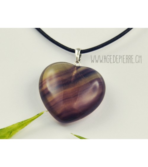 Pendentif coeur en fluorine