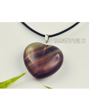 Pendentif coeur en fluorine