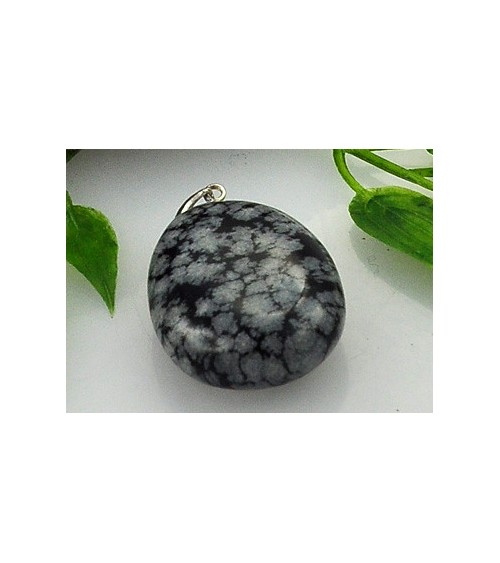 Obsidienne flocon de neige pendentif