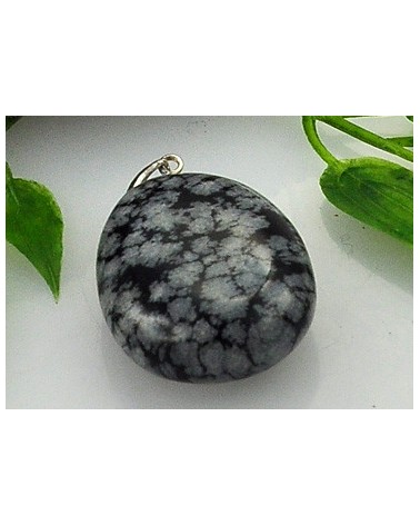 Obsidienne flocon de neige pendentif