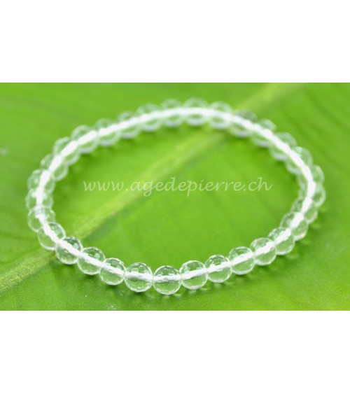 Cristal de roche bracelet avec perles de 6mm