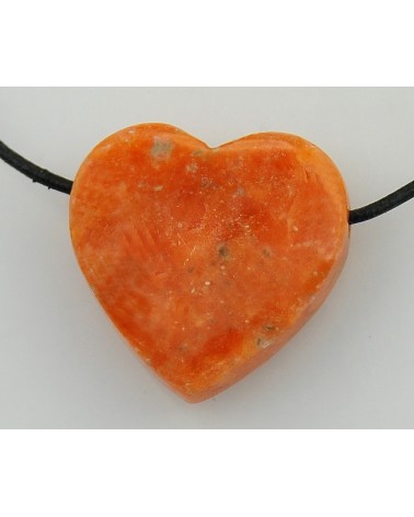 Calcite orchidée pendentif coeur