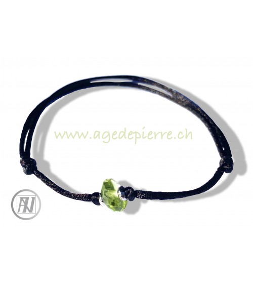 Bracelet en Péridot facetté perle solitaire