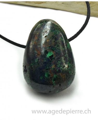 Azurite malachite pierre percée