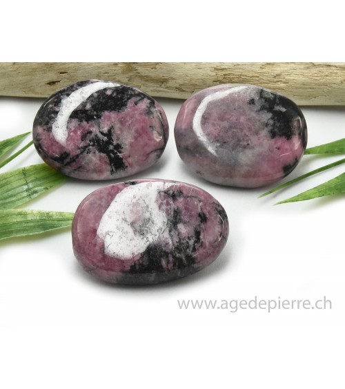 Rhodonite en galet plat