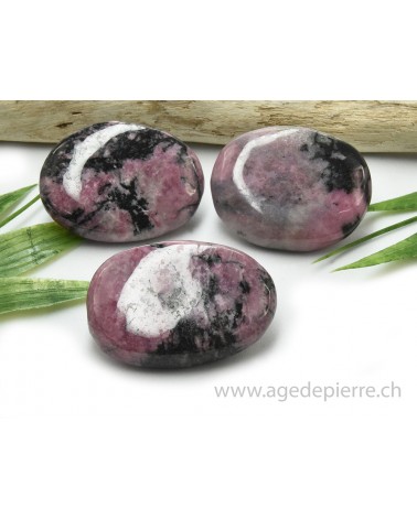 Rhodonite en galet plat l'Âge de pierre Vevey