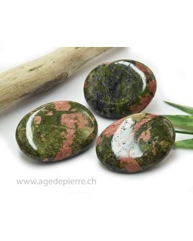 galet plat d'unakite