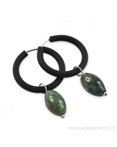 Agate mousse boucles d'oreilles