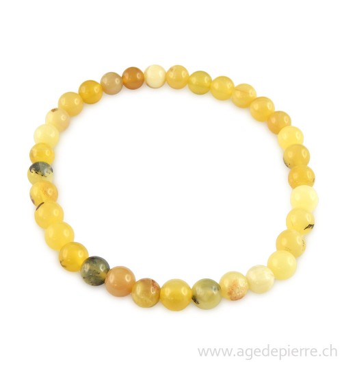 Opale jaune bracelet avec perles de 6mm