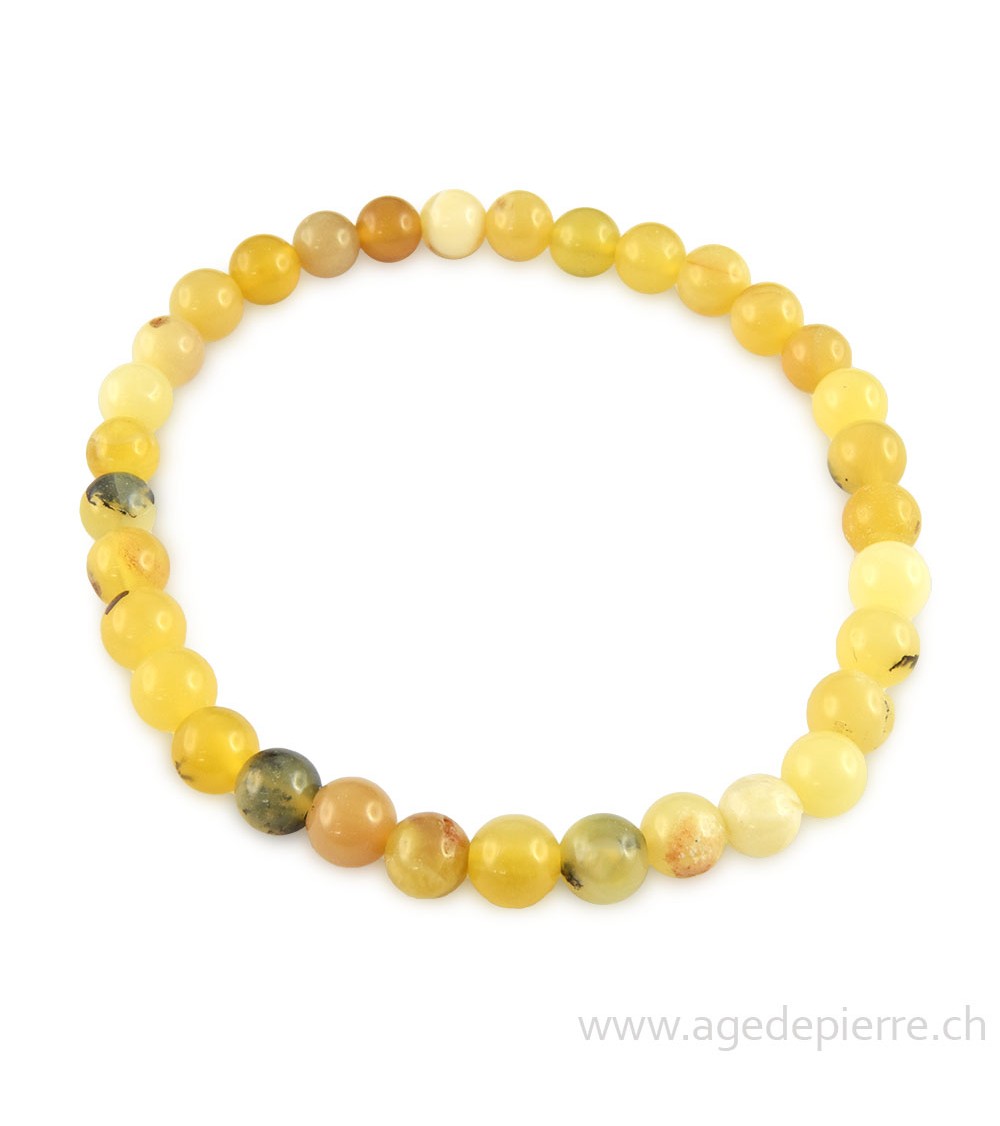 Opale jaune bracelet avec perles de 6mm