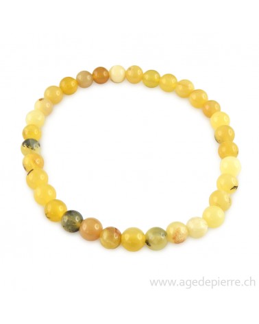 Opale jaune bracelet avec perles de 6mm