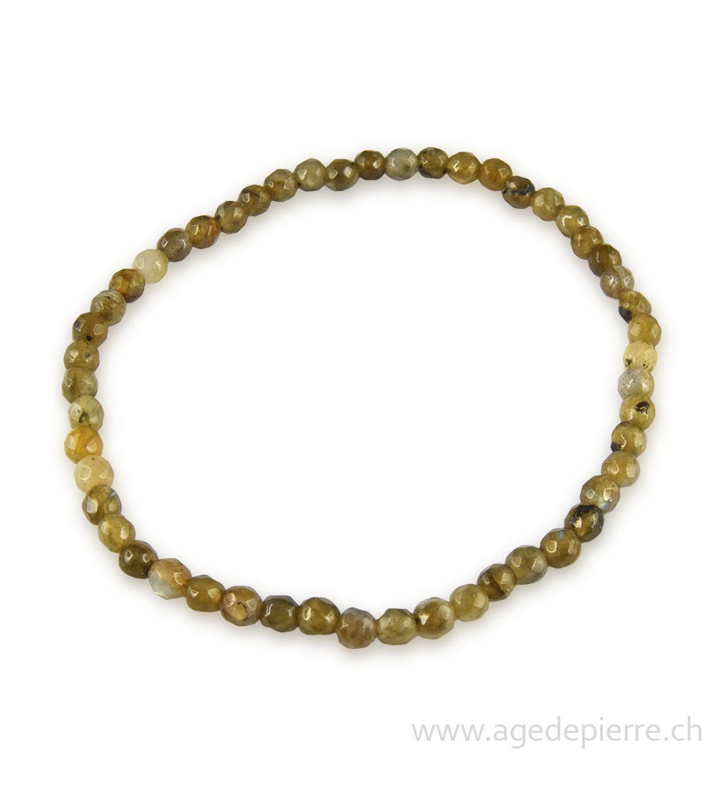Labradorite bracelet avec perles facettées avec perles de 4mm