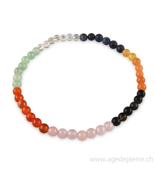 bracelet 7 chakras mélange de pierre