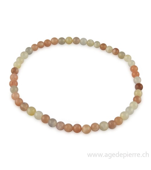 Pierre de lune bracelet avec perles de 4mm de diamètre