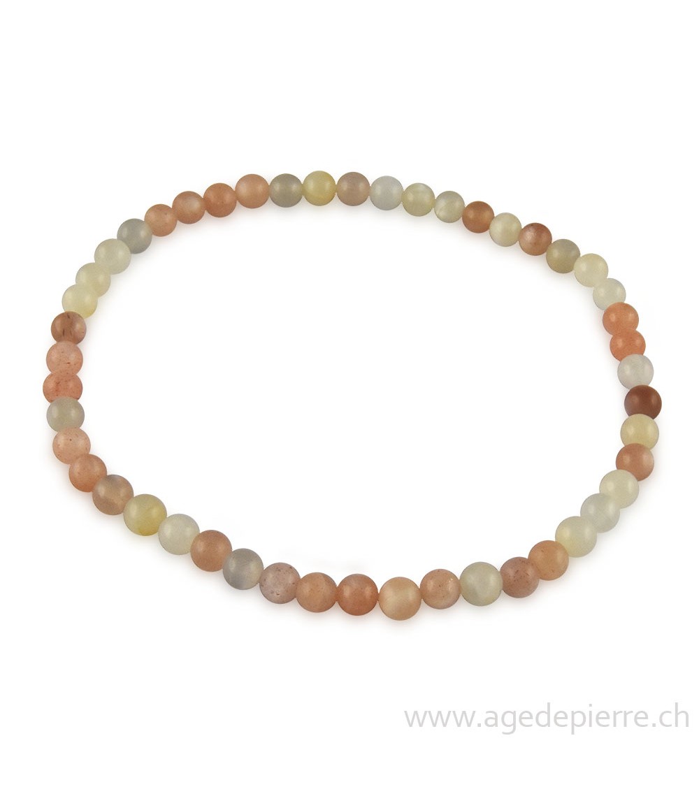 Pierre de lune bracelet avec perles de 4mm de diamètre