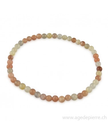 Pierre de lune bracelet avec perles de 4mm de diamètre
