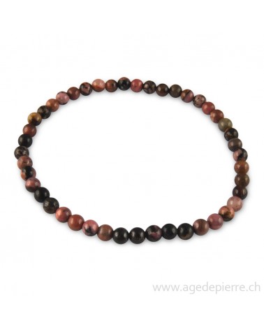 Rhodonite bracelet avec perles de 4mm de diamètre l'Âge de pierre Vevey