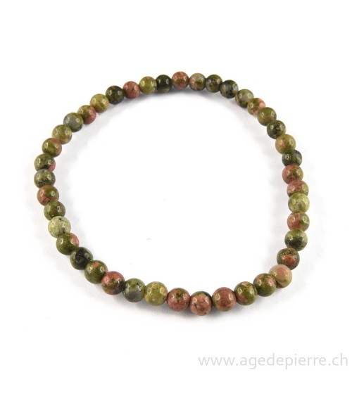 Unakite bracelet avec perles de 4mm