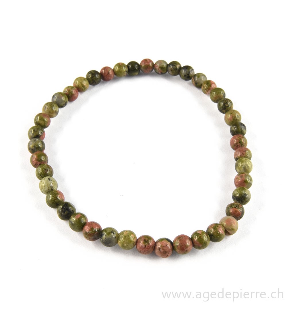 Unakite bracelet avec perles de 4mm