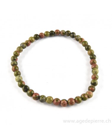 Unakite bracelet avec perles de 4mm